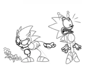 Tom and Jerry poses using Sonic